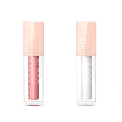 Abbildung von Maybelline New York 2 Stück Lipgloss, feuchtigkeitsspendend &amp; sofortiger Glanz angereichert mit Hyaluronsäure Lifter Gloss Farbtöne: 001 Pearl, 003 Moon