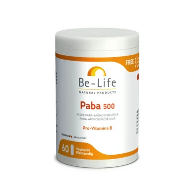 Abbildung von Be Life PABA 500 Nahrungsergänzung Kapseln mit Vitamin B10 60 Stück