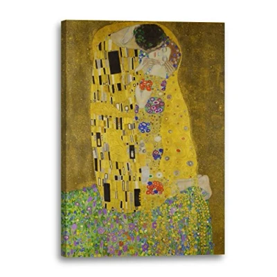 Abbildung von Printed Paintings Leinwand (70x100cm): Gustav Klimt Der Kuss (1907 1908)