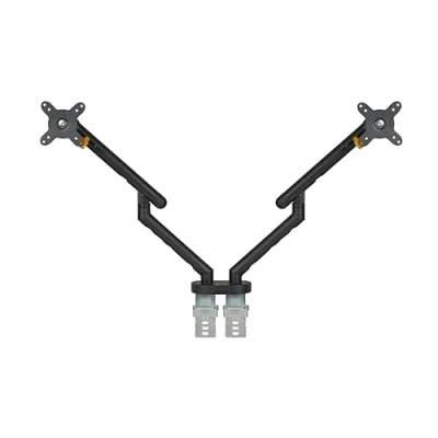 Abbildung von BakkerElkhuizen Bildschirm Halterung BE Flexible Dual 2 Monitor Tisch für 10 Biss 27 Zoll Höhenverstellbar Schwarz
