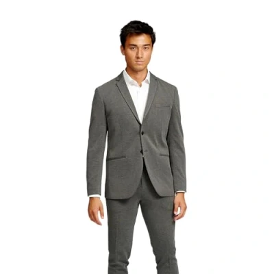 Abbildung von Performance Blazer Herren Dunkelgrau (Größe 46) Stylischer Slim Fit Stretch Sakko Bequemer, praktischer Zwei Knopf für Business &amp; Freizeit