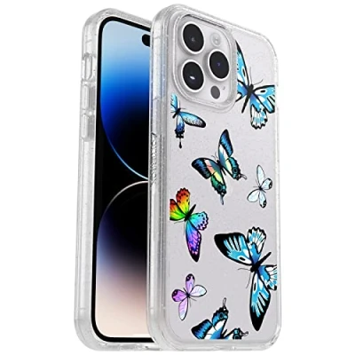 Abbildung von OtterBox Symmetry Clear Hülle für iPhone 14 Pro Max, stoßfest, sturzsicher, schützende dünne Hülle, 3x getestet nach Militärstandard, Butterfly