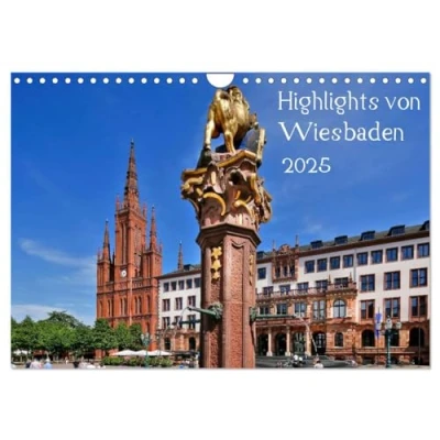Abbildung von Highlights von Wiesbaden (Wandkalender 2025 DIN A4 quer), CALVENDO Monatskalender