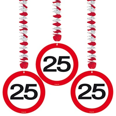 Abbildung von Dekoration Spirale 25 Jahre Verkehrszeichen 3 Teile