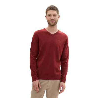 Abbildung von TOM Tailor Strickpullover, Herren, Größe: 3XL, Burgundy dark red melange