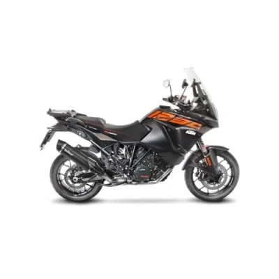 Abbildung von LeoVince SLIP ON Edelstahl SBK NERO KTM 1090 ADV/R 1290 SUPER ADV R/S/T mit Taschen