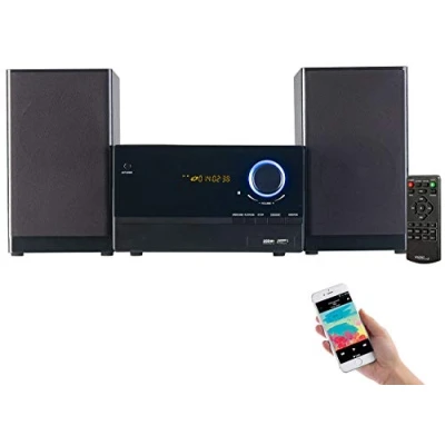 Abbildung von auvisio Mini Stereoanlage: Micro Stereoanlage, CD Player, Radio, MP3 Bluetooth, 60 Watt (Mini Stereoanlage mit Player)