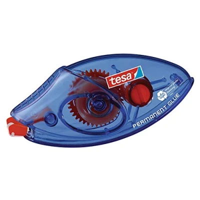 Abbildung von tesa Roller Kleben Permanent ecoLogo Einwegroller Umweltschonender Kleberoller mit reißfestem PET Band 8,5 m x 8,4 mm