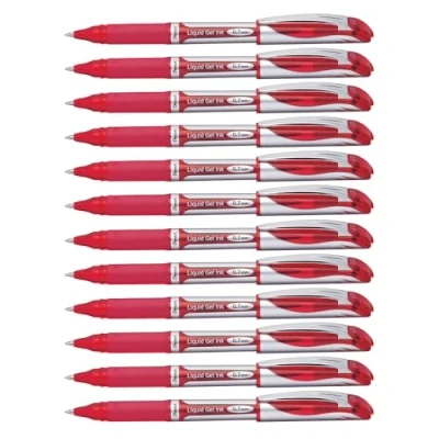 Abbildung von Pentel Energel Xm Tintenroller F Metall 0,7 mm Schreibspitze 12 Stück rot, BL57 B
