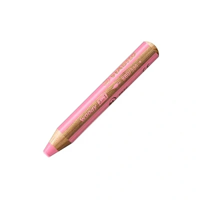 Abbildung von Buntstift, Wasserfarbe &amp; Wachsmalkreide STABILO woody 3 in 1 Einzelstift pink