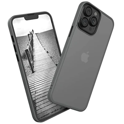 Abbildung von EAZY CASE Ultra Schutz Outdoor Hülle kompatibel mit iPhone 13 Pro Max, hochwertige Schutzhülle Aufprallschutz, Stoßfest und Kratzfest, dünne Handyhülle Kameraschutz, Grau
