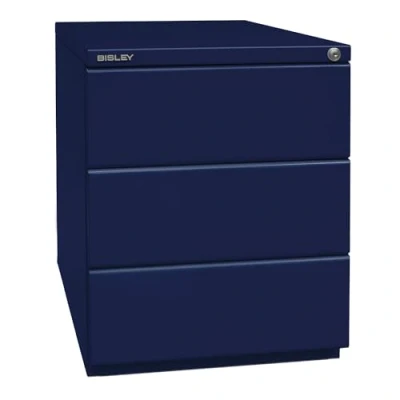 Abbildung von BISLEY Rollcontainer OBA mit 25 mm Top, 3 Universalschubladen, Metall, 639 Oxfordblau, 56.5 x 42 51.9 cm