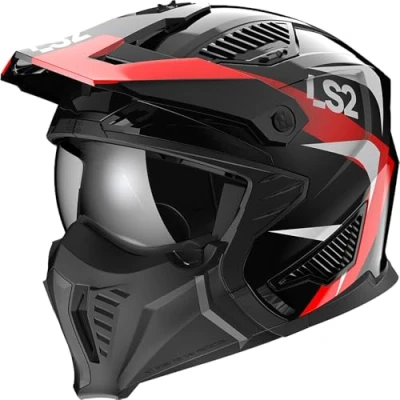 Abbildung von LS2, Jet/Modularhelme Motorrad DRIFTER TRIALITY Gloss Black Red, S