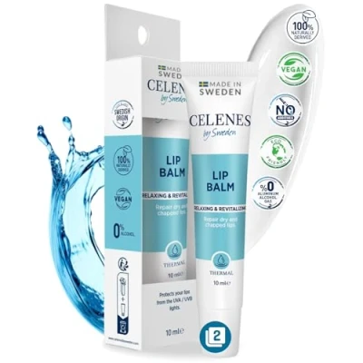 Abbildung von Celenes by Sweden Intensiv Feuchtigkeitsspendender Lippenbalsam mit Moltebeere, Thermisch Entspannender und Revitalisierender, Sonnenschutz SPF 15 (2er Pack), 10 ml (Thermal)