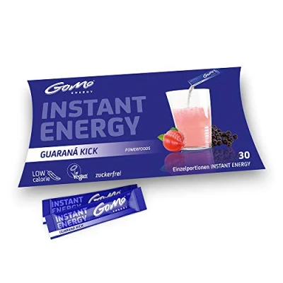Abbildung von GoMo Energy Instant Getränkepulver mit Guarana, Koffein, Taurin &amp; Vitamin B Komplex zuckerfreier Drink Wachmacher Geschmack (Guaraná Kick 30 Einzelportionen)