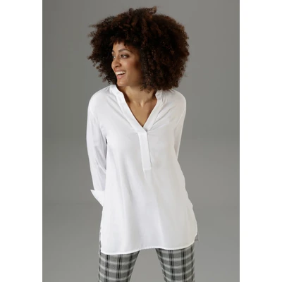 Abbildung von Aniston SELECTED Longbluse, mit extra langen Manschetten