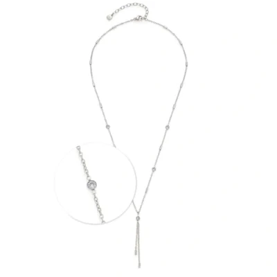 Abbildung von JEWELS BY LEONARDO Halskette Ciao Francis kurze Y Kette aus silberfarbenem Edelstahl runde Glassteinchen und Metallstäbchen im Wechsel 42 47 cm Länge Schmuck Geschenk für Frauen 024980