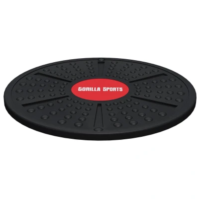 Abbildung von GORILLA SPORTS Wackelbrett Ø 40cm, Kunststoff, Gleichgewichtstrainer, Therapiekreisel Balance Board Ständer, (1 tlg)