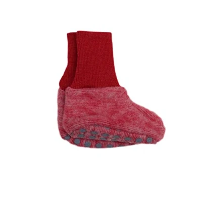 Abbildung von Cosilana Baby Fleece Schühchen kbT Wolle Bio Baumwolle (50 56, Rot Melange)