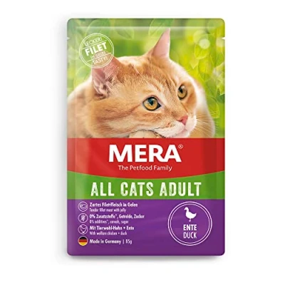 Abbildung von mera Cats Adult Katzennassfutter in Gelee Ente 12x85g