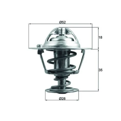 Abbildung von MAHLE ORIGINAL TX 184 78D Kühlwasserthermostat 78 52 mit Dichtung HONDA: CIVIC 7 Hatchback, 6 CRX 2