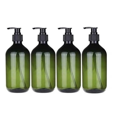 Abbildung von Asudaro 4Stück 300/500ml PET Lotionsflasche Seifenspender Flaschen Nachfüllbare Leere Pumpflaschen für Flüssigseife Shampoo Conditioner Duschgel Hotelbad Spender Duschgelflasche Dunkelgrün
