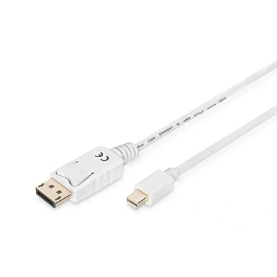 Abbildung von DIGITUS DisplayPort Anschlusskabel, mini DP St/St, 3.0m, m/Verriegelung, 1.1a konform, we