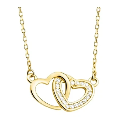 Abbildung von SOFIA MILANI Damen Halskette 925 Silber vergoldet/golden mit Zirkonia Steinen Herz Anhänger N0755