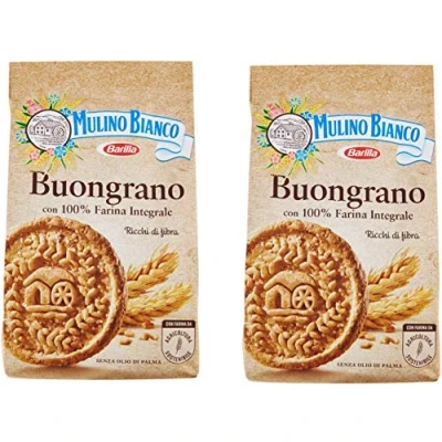 Abbildung von 12x Mulino Bianco Buongrano Kekse mit knusprigem Dinkelvollkorn, 100 % Vollkornmehl, 350g + Italian gourmet polpa 400g