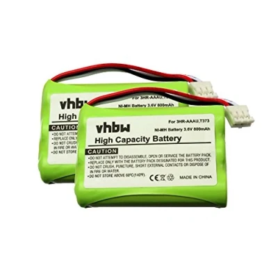 Abbildung von vhbw 2X NI MH Akku Set 800mAh (3.6V) kompatibel mit schnurlos Festnetz Telefon Bang &amp; Olufsen BeoCom 6000 Ersatz für 3HR AAAU, T373.
