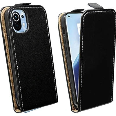 Abbildung von cofi1453® Flip Case kompatibel mit XIAOMI MI 11 Handy Tasche vertikal aufklappbar Schutzhülle Klapp Hülle Schwarz