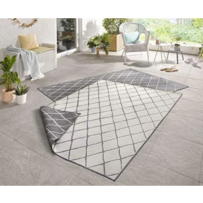 Abbildung von NORTHRUGS Teppich &quot;Malaga Wendeteppich&quot;, rechteckig, In &amp; Outdoor, Wetterfest, Balkon, Garten, Wohnzimmer, Wasserfest