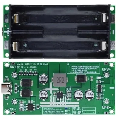 Abbildung von 1pcs DC 5V bis 12V 15W USV Unterbrechungsfreie Stromversorgung 18650 Lithium Batterie Ladegerät Type C