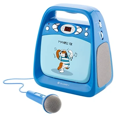 Abbildung von GoGEN Karaoke CD Player I Maxipes Bluetooth USB Port Karaokemikrofon Kopfhöreranschluss Karaokeplayer Blau