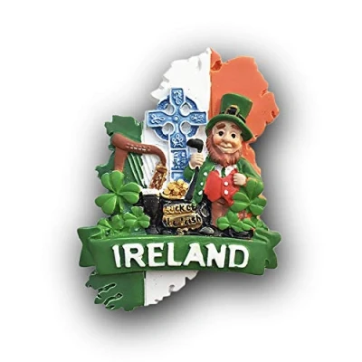 Abbildung von 3D Irland Kühlschrank Kühlschrankmagnet Tourist Souvenirs Handmade Harz Handwerk Magnetischen Aufkleber Home Küche Dekoration Reise Geschenk