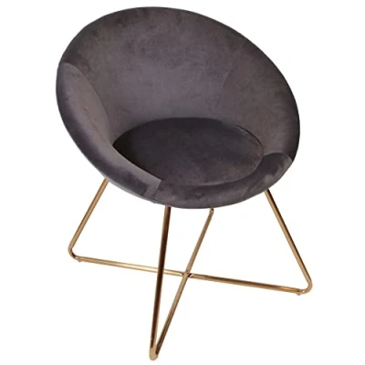 Abbildung von The Home Deco Factory Silla GRIS C/Patas Metal, Polyester, Grau, Einheitsgröße