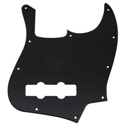 Abbildung von Musiclily 10 Löcher J Bass Pickguard JB Schlagbrett für Fender American/Mexican Standard Jazz Bass,1 lagig Mattschwarz