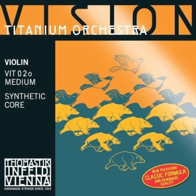 Abbildung von Thomastik Einzelsaite für 4/4 Violine Vision Titanium Orchestra A Saite Kunststoffkern, Hydronalium umsponnen, mittel