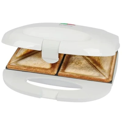 Abbildung von Bomann® Sandwichmaker für dreieckige Sandwichplatten Sandwichtoaster mit Antihaftbeschichtung Toaster Backampel Sandwich Maker bis zu 820 Watt ST 6073 CB weiß