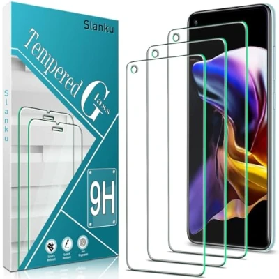 Abbildung von Slanku 3 Stück Schutzfolie für Xiaomi Redmi Note 9, Frei von Kratzern, 9H Härte, HD Displayschutzfolie, 0.33mm Ultra klar, Blasenfrei, Ultrabeständig