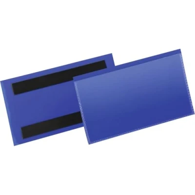 Abbildung von Durable Etikettentasche (150 x 67 mm) Packung à 50 Stück, blau, 174207