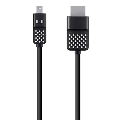 Abbildung von Belkin Mini DisplayPort /HDMI Kabel (1,8 m, geeignet für 4K Auflösung, Macbook Air, Pro und andere Geräte) schwarz, F2CD080BT06