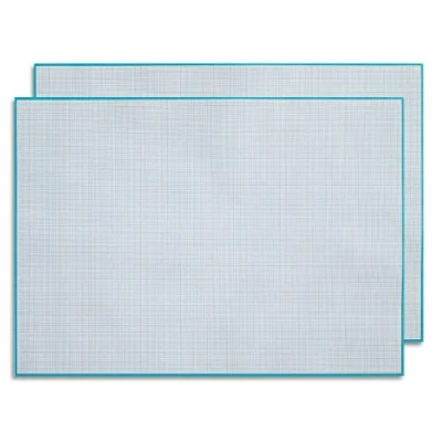 Abbildung von 2er Set Millimeterpapier Schreibtischunterlage zum Beschreiben und skizzieren I Abreißen Mathematisches Papier Büro Schule DIN A2 groß Blau Offset 90 g/m² 40 Blatt dv1201