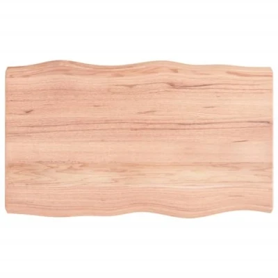 Abbildung von vidaXL Tischplatte, Holzplatte für Tisch Esstisch Couchtisch, Massivholzplatte Handgefertigt mit Baumkante, Ersatztischplatte, Hellbraun 100x60x(2 6) cm Massivholz Behandelt