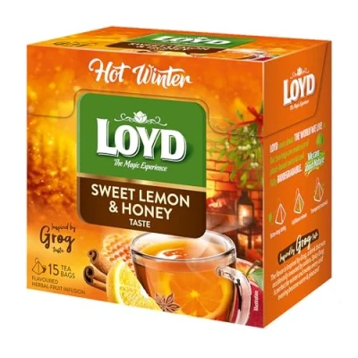Abbildung von LOYD Kräutertee Früchtetee Wärmender tee 15 Teebeutel 45g Geschmack: Honig und Zitrone Aromatisiert Obst Frucht Früchte Fruit Winter Tea Hochwertigen Teeblättern Schwarzteebeutel Aufbrühen
