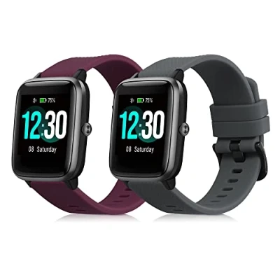 Abbildung von kwmobile 2X Sportarmband kompatibel mit Willful Fitnesstracker/Smartwatch Armband Fitnesstracker Band Set aus TPU Silikon
