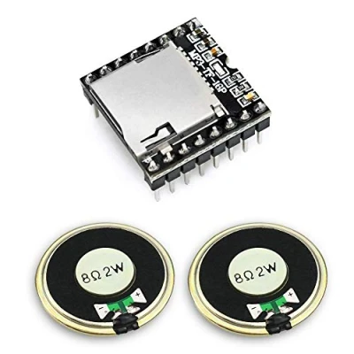 Abbildung von KeeYees Mini MP3 Player DFPlayer Modul mit Metallgehäuse Runde Lautsprecher 2W 8Ohm für DIY Kompatibel Arduino