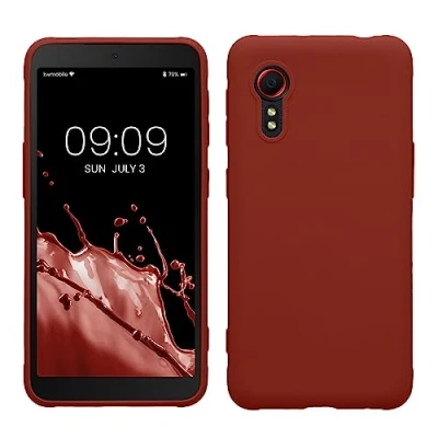 Abbildung von kwmobile Hülle kompatibel mit Samsung Galaxy Xcover 5 weiches TPU Silikon Case Cover geeignet für kabelloses Laden Spice Red