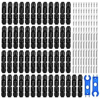 Abbildung von 50 Paar Solar Stecker,Solarpanel Stecker mit 2pcs Schraubenschlüssel Stecker, Solarstecker Photovoltaik Steckverbinder IP67
