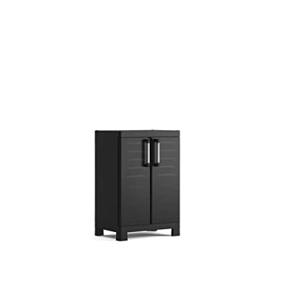 Abbildung von Keter Detroit, niedrig Kunststoffschrank, Kunststoff, schwarz, 65 x 45 97 cm